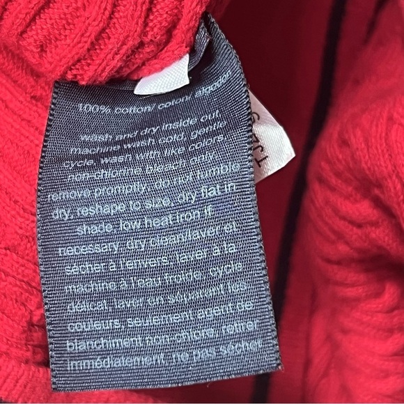 ⭐️BOGO FREE⭐️ TOMMY HILFIGER Cropped Cable Red-white-blue Sweater S - Picture 6 of 10